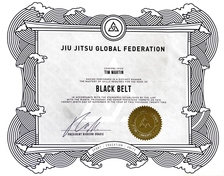 JJGF Black Belt Certification